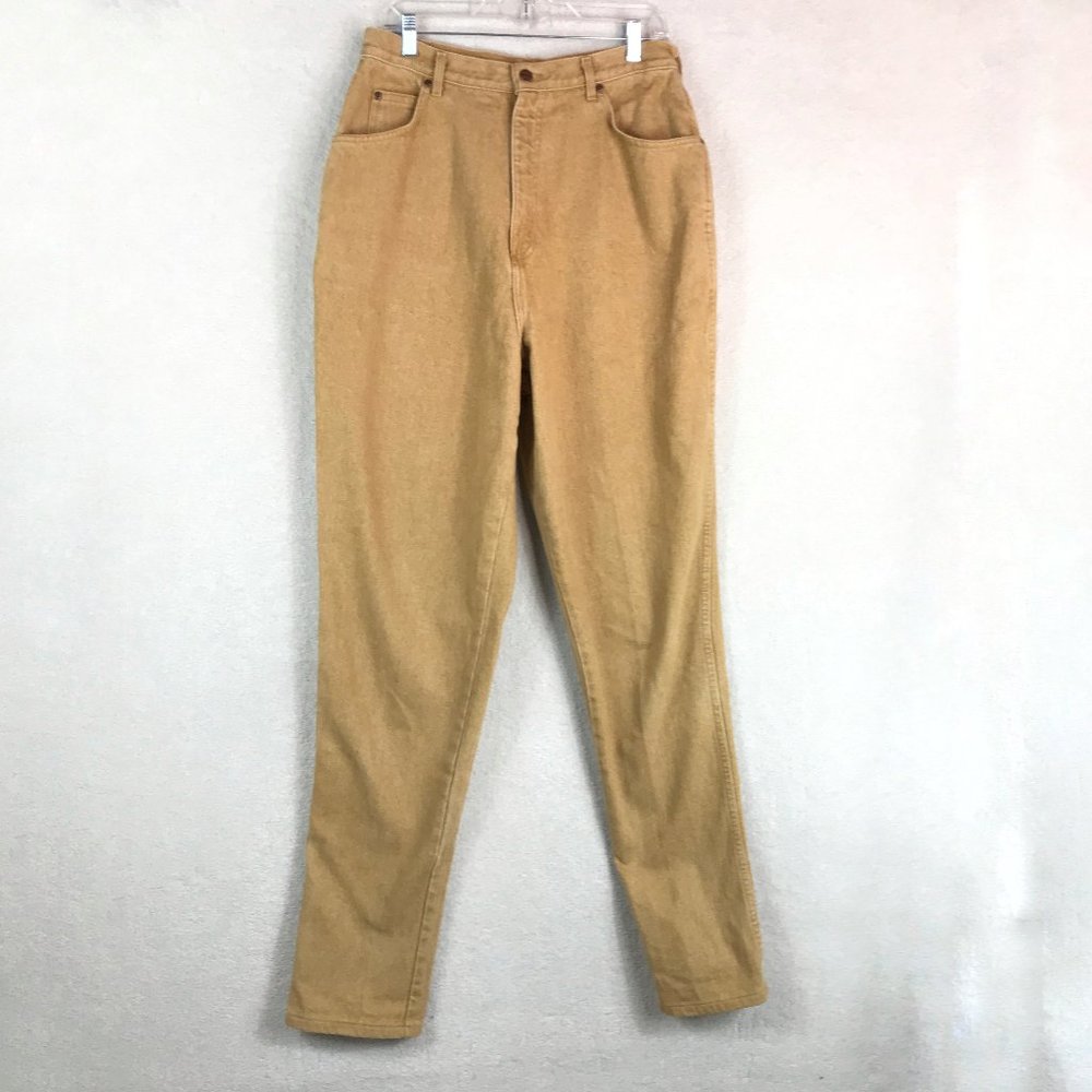 Vintage Lands' End High Waist Mom Jeans Womens 16 Tall Colored Denim Grunge USA